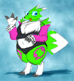 Personal drawing of a Renamon OC