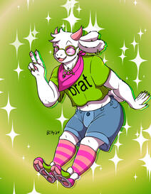 Personal Drawing of Ralsei from Deltarune